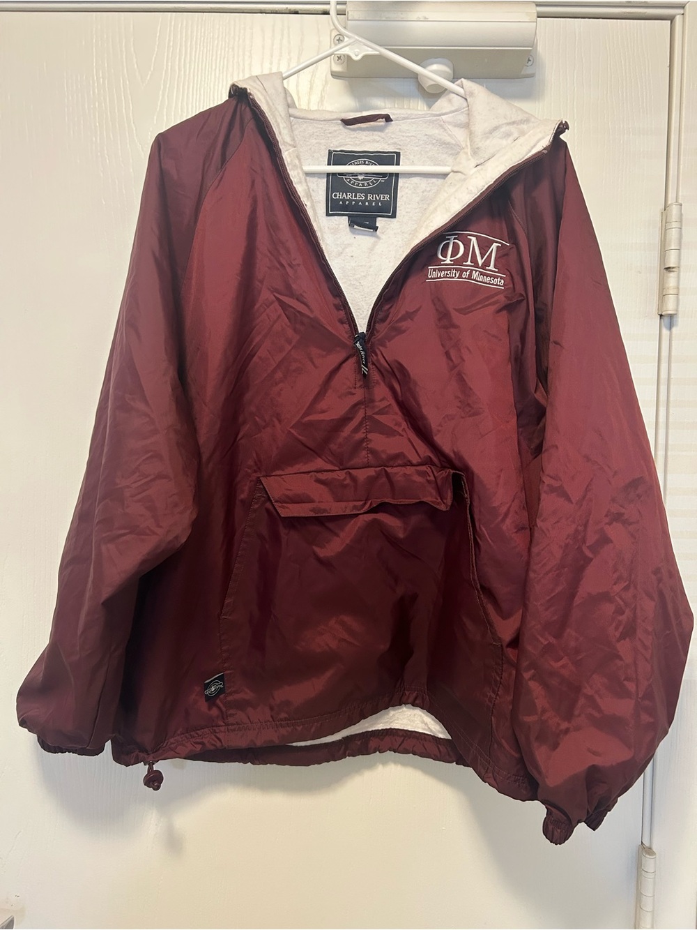 Lined Wind Jacket with Quarter-Zip and University of MN Phi Mu Embroidery